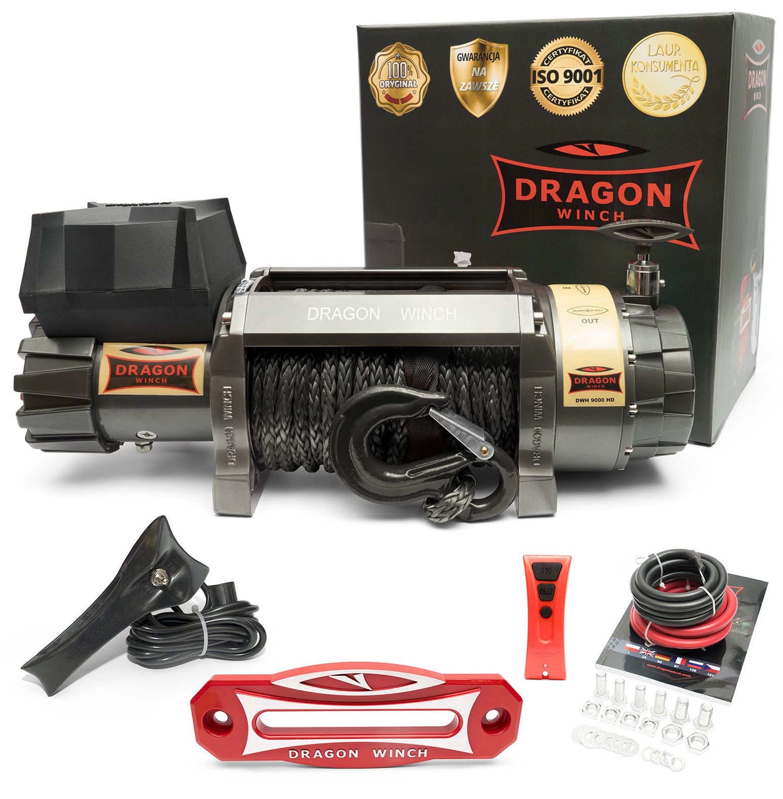 Wyciągarka Dragon Winch Highlander DWH 9000 HD lina syntetyczna